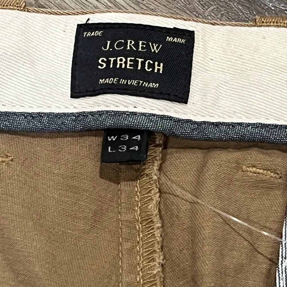 NWT Men’s J. Crew 484 Stretch Tan Khaki Chino 34W 34L Staple Slim Fit Pants